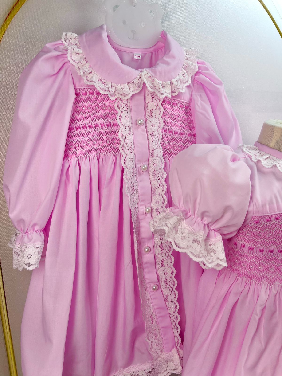 🎀 The Pink Dream Smocked Nightdress & Nightcoat