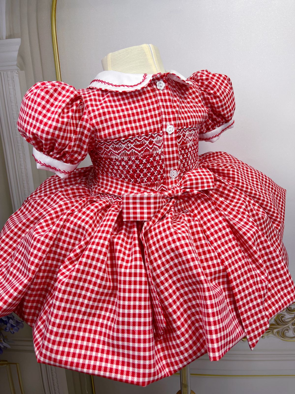 ❤️ Ruby Gingham Hand-Smocked Dress ❤️