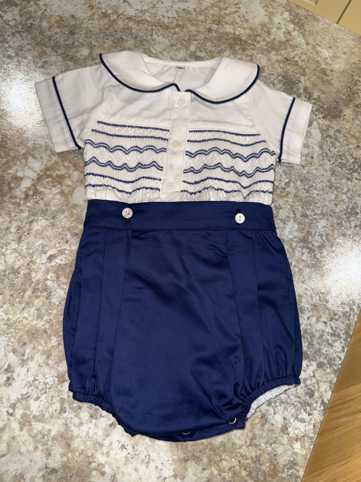 Boys’ Navy Smocked Suit 💙✨