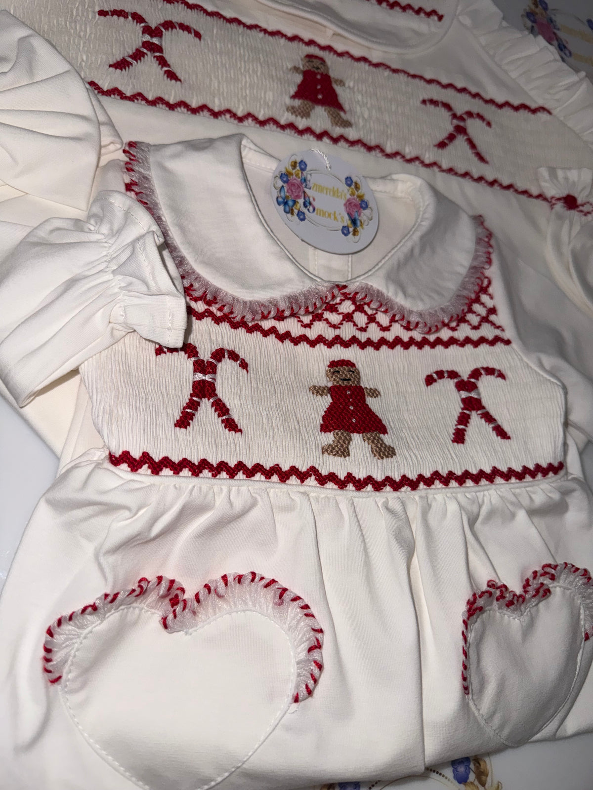 The Gingerbread Christmas Smocked Baby Set 🎄❤️
