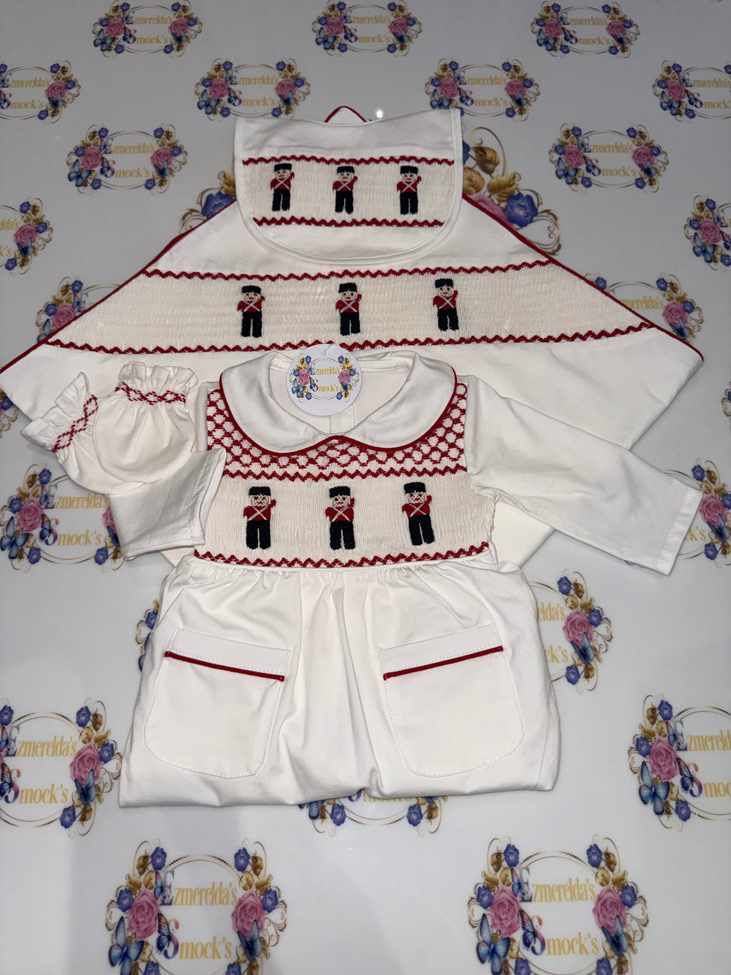 The Little Soldier Smocked Baby Set ❤️💂