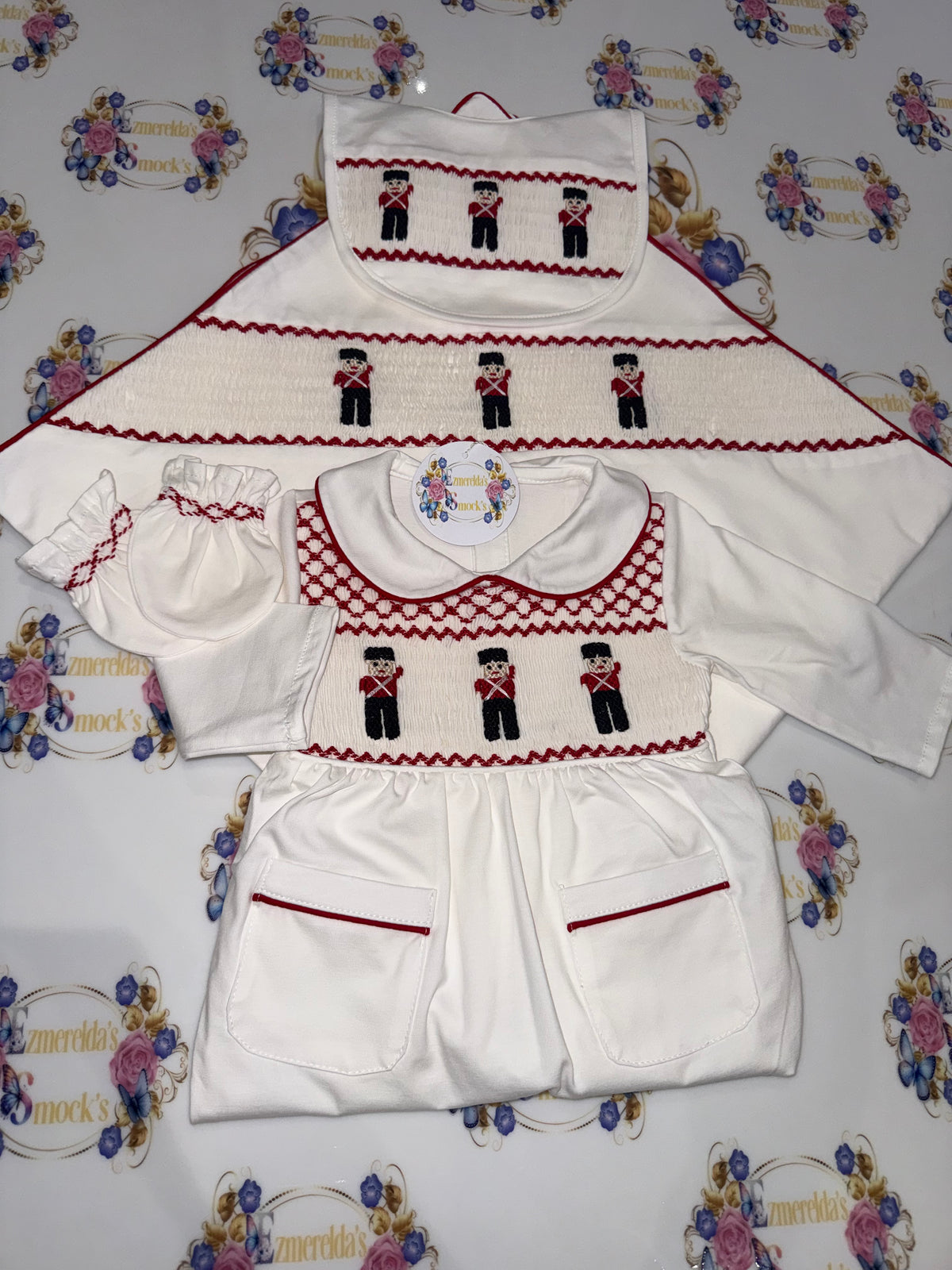 The Little Soldier Smocked Baby Set ❤️💂