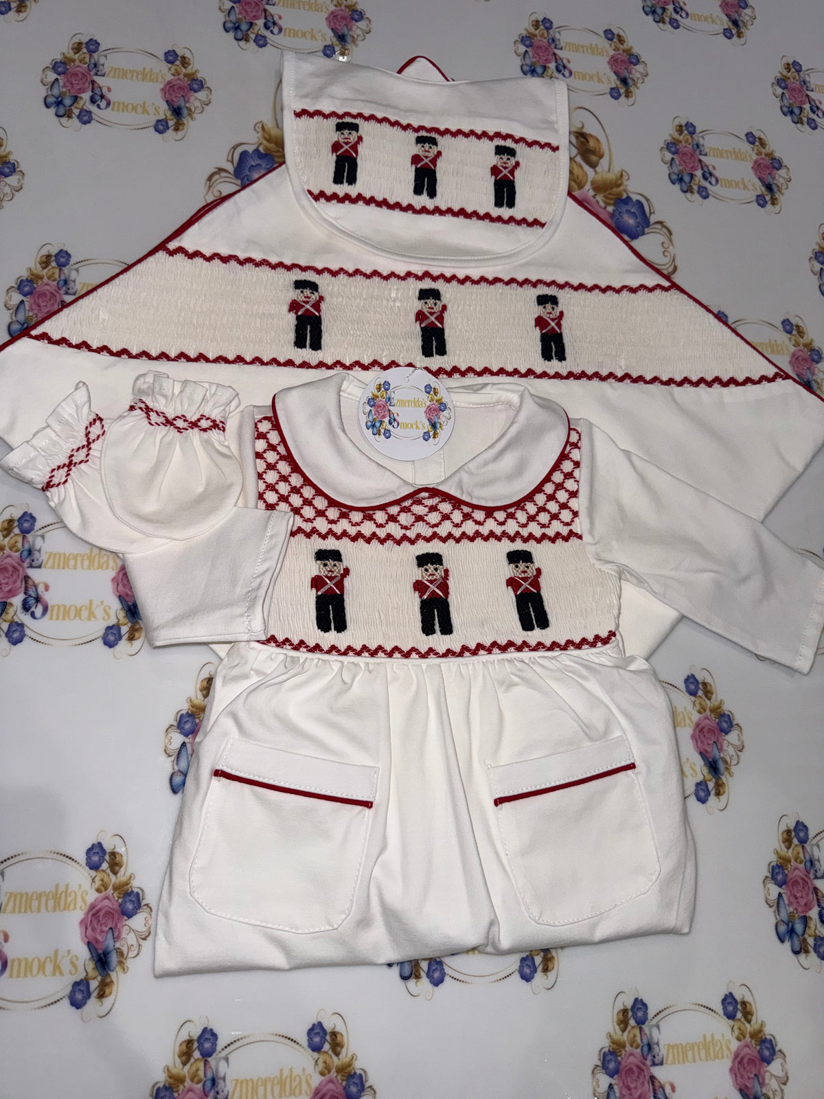 The Little Soldier Smocked Baby Set ❤️💂
