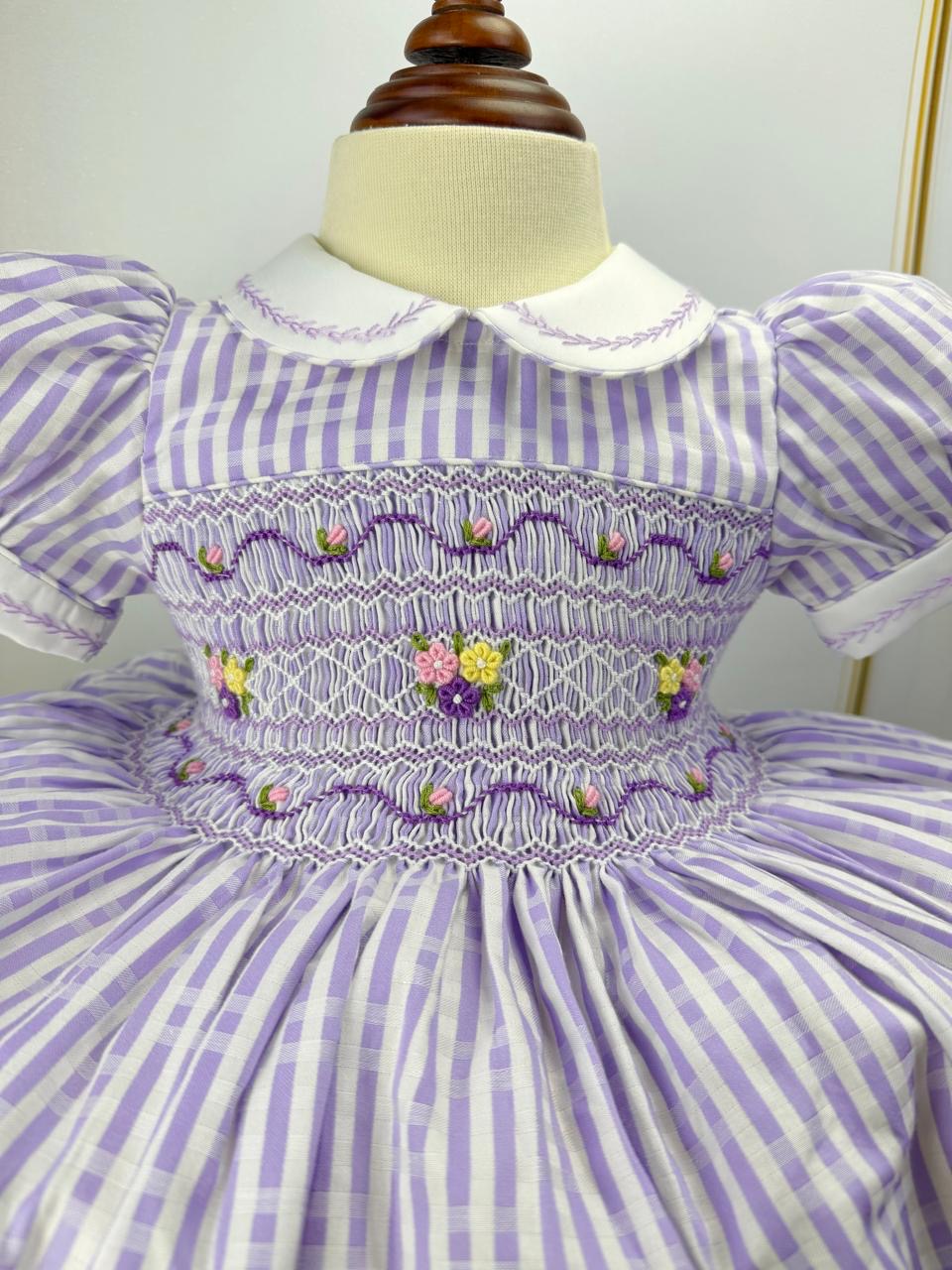 💜 Lavender Blossom Hand-Smocked Dress 💜 ￼