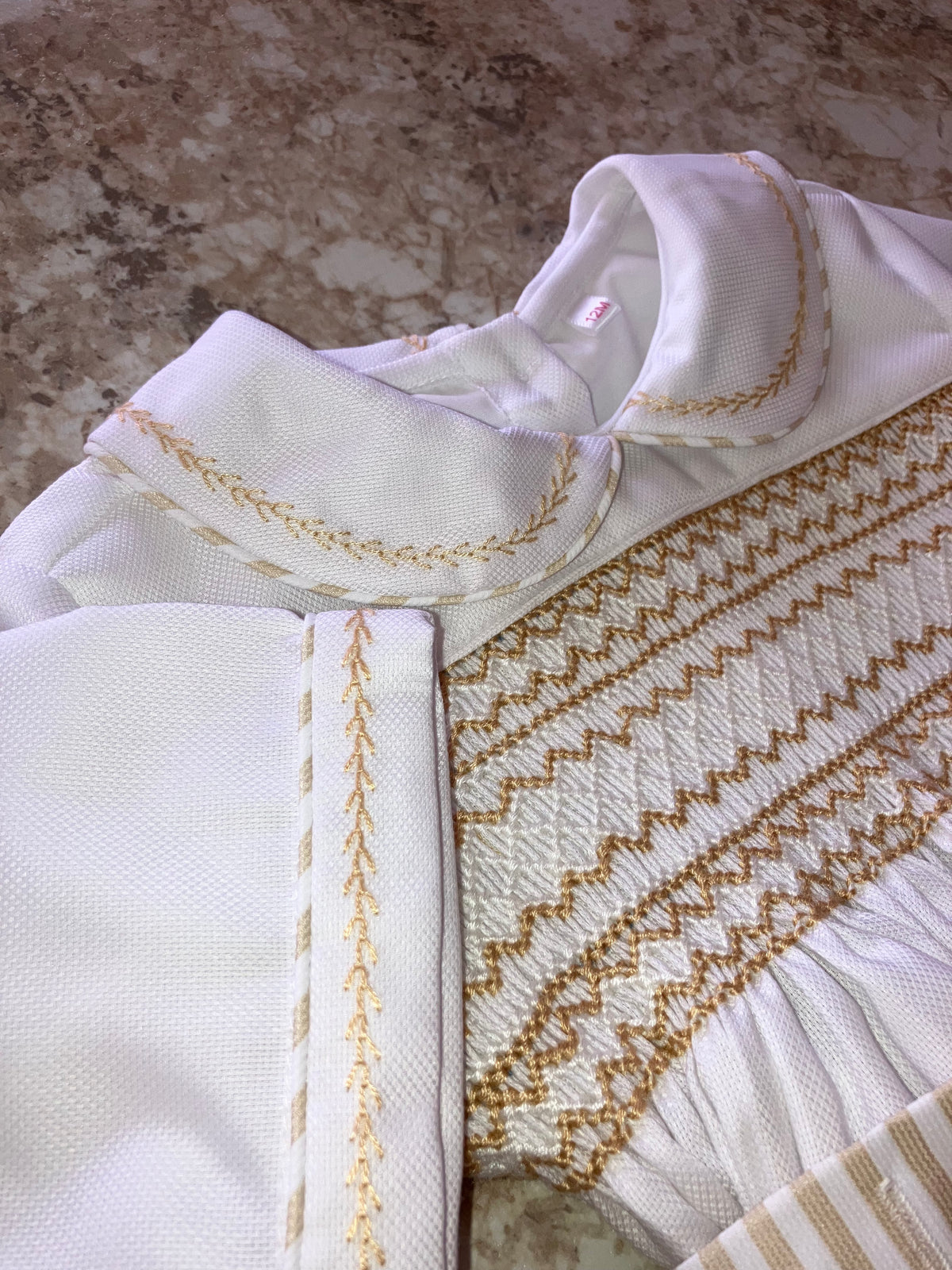 Boys’ Gold, Tan & Cream Smocked Suit 🤎✨
