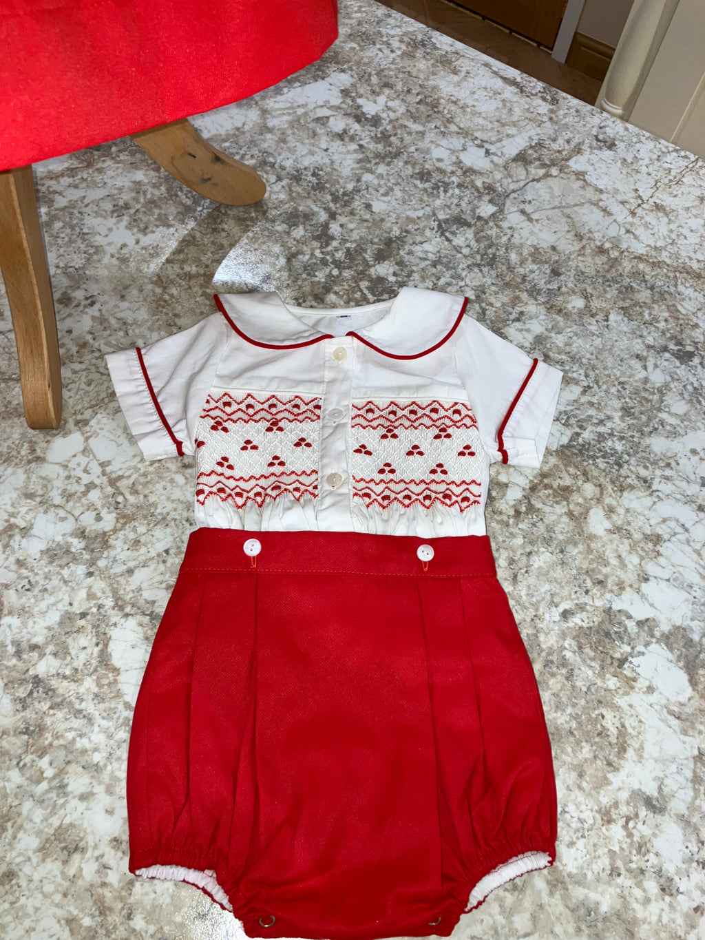 Boys’ Red Smocked Suit ❤️✨
