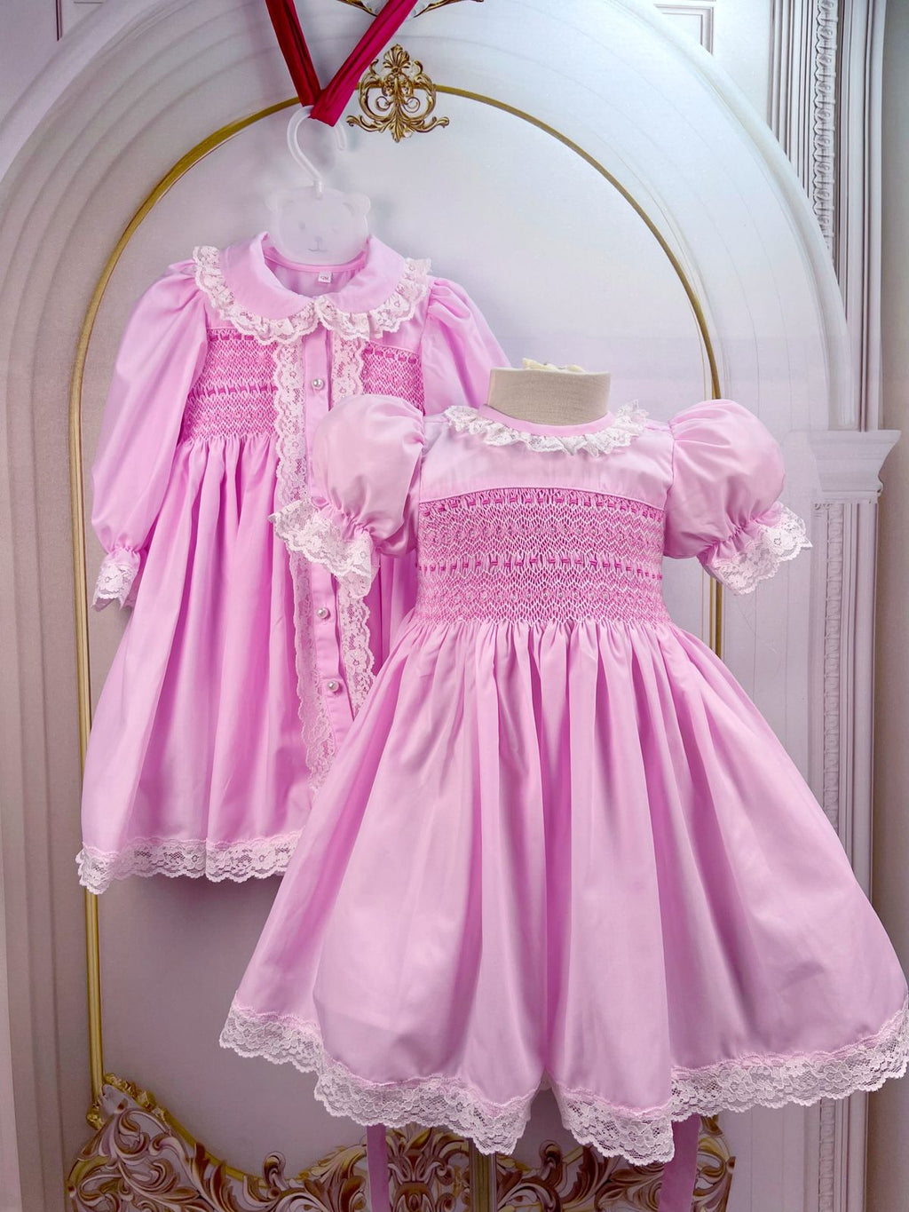 🎀 The Pink Dream Smocked Nightdress & Nightcoat