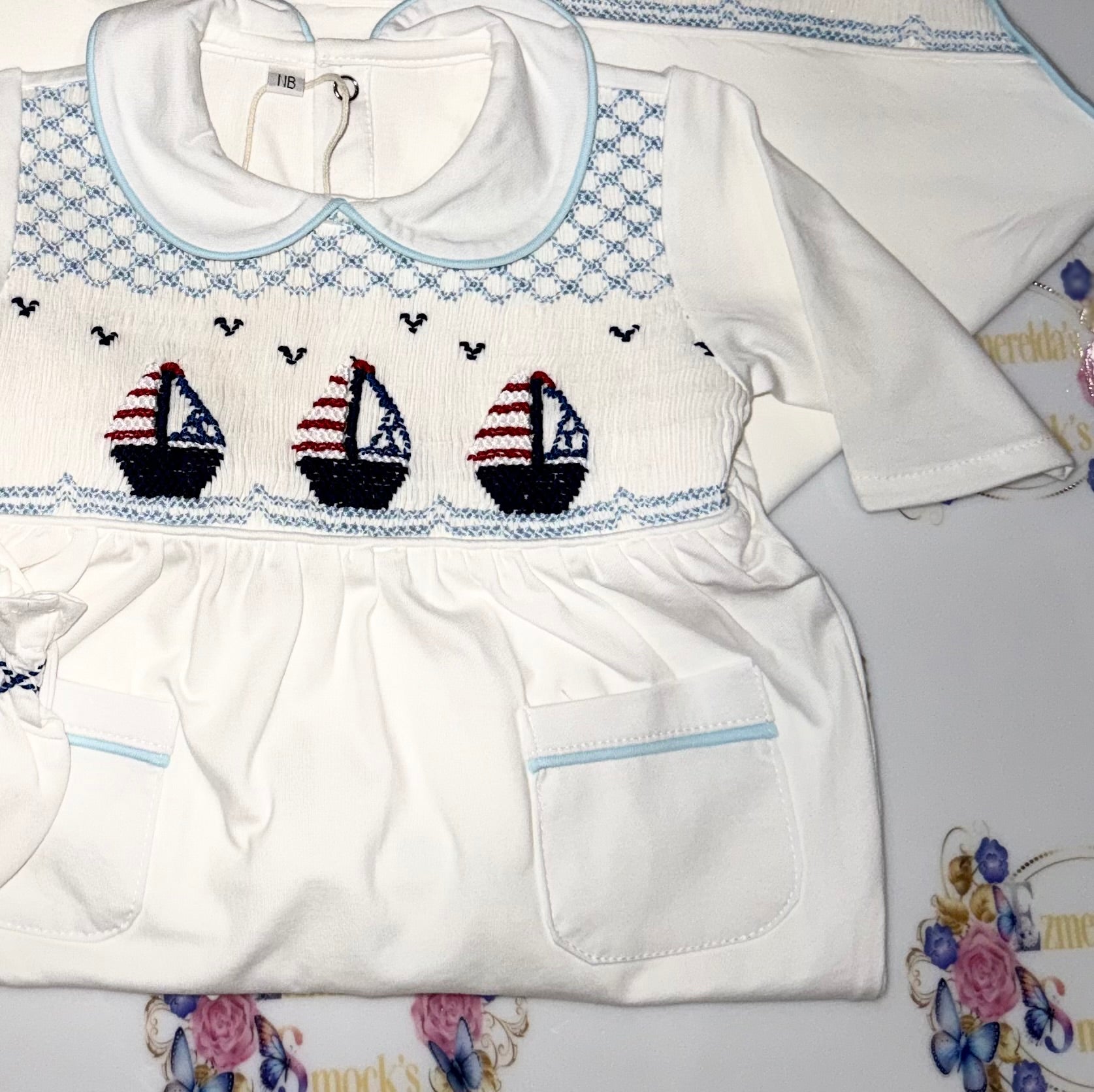 The Little Sailor Smocked Babygrow ⛵️