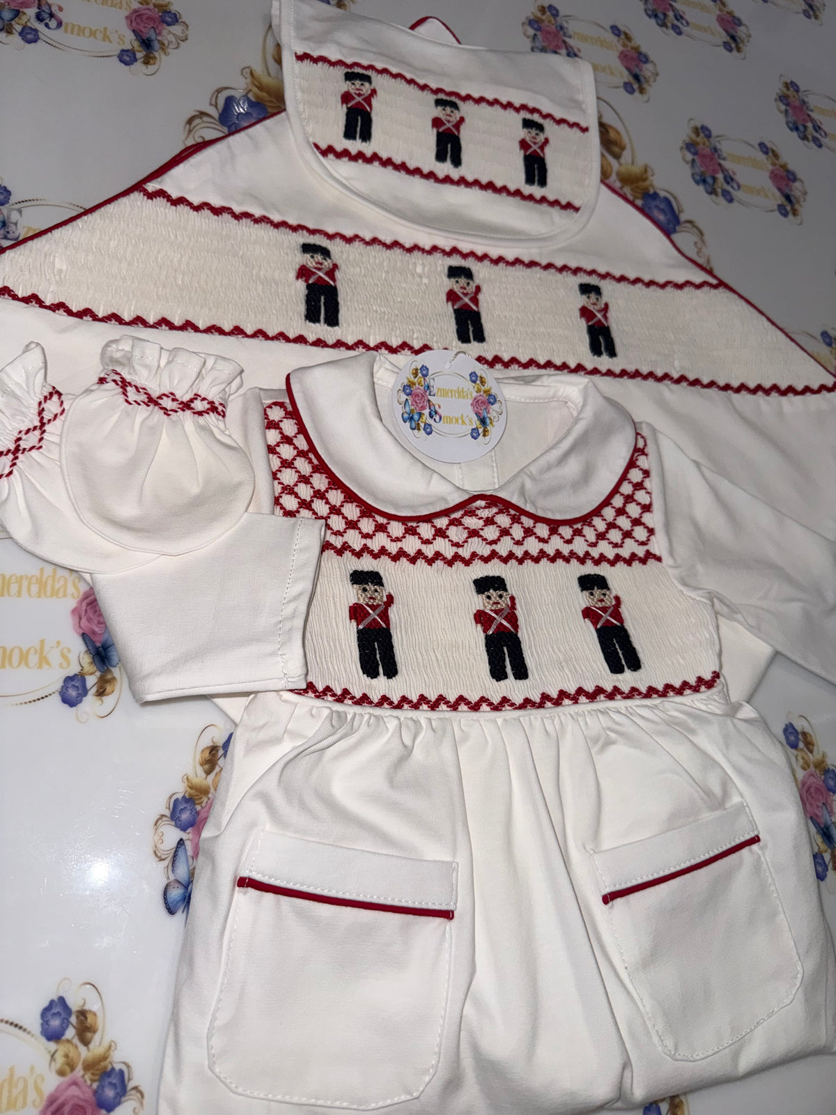 The Little Soldier Smocked Baby Set ❤️💂