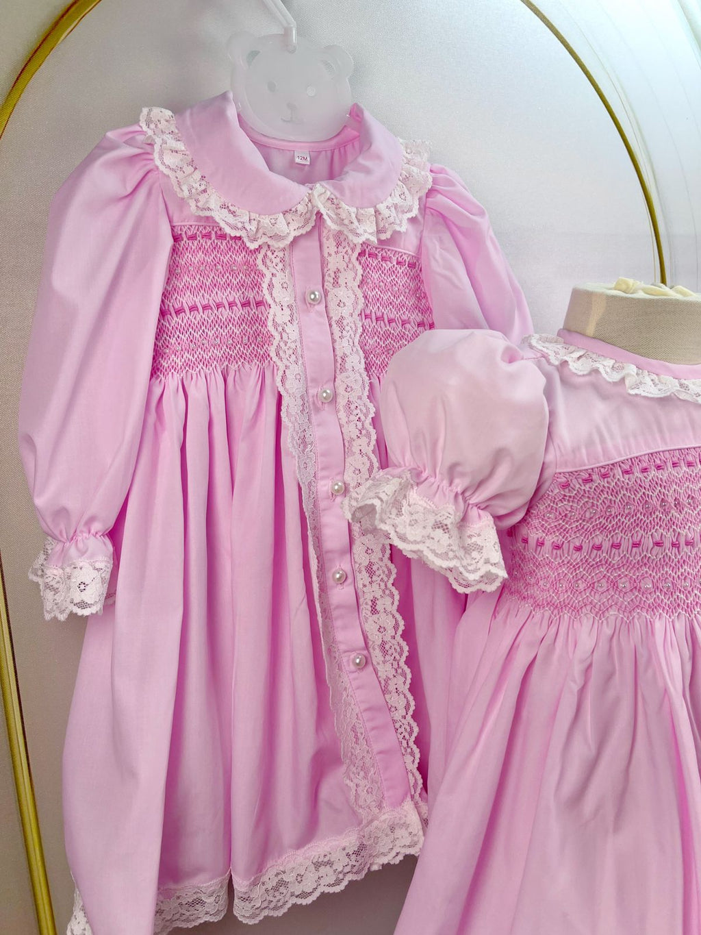🎀 The Pink Dream Smocked Nightdress & Nightcoat