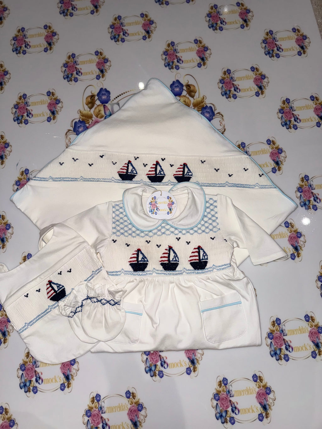 ⚓️ Sail Away Smocked Baby Grow ⚓️