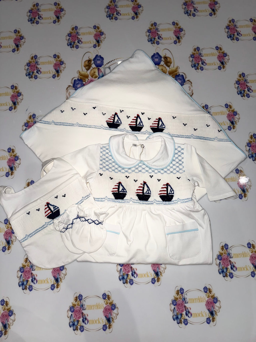 ⚓️ Sail Away Smocked Baby Grow ⚓️