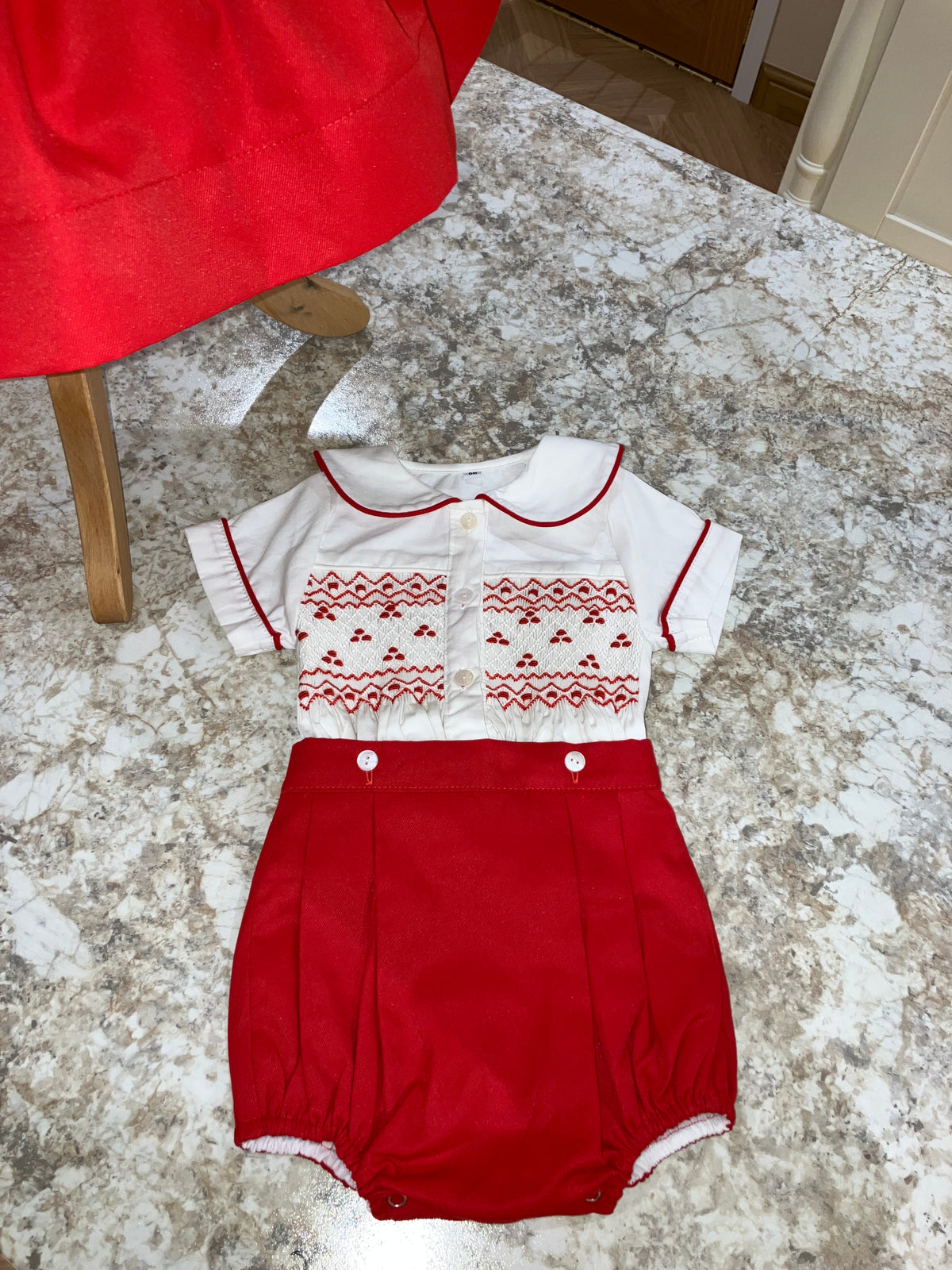 Boys’ Red Smocked Suit ❤️✨